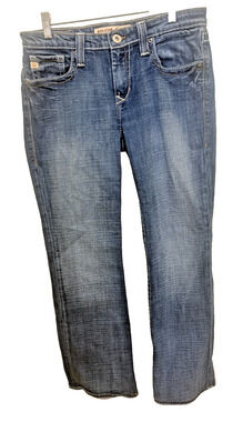 BIG STAR Maddie Jeans Womens 29R Mid Rise Fit Boot Cut Distressed Stretch